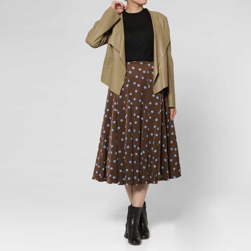 BARNEYS NEW YORK スクエアヘム ゴートレザージャケット BROWN