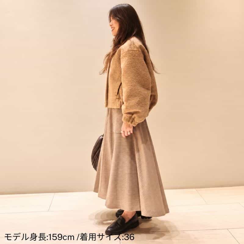 BARNEYS NEW YORK ループニットブルゾン CAMEL