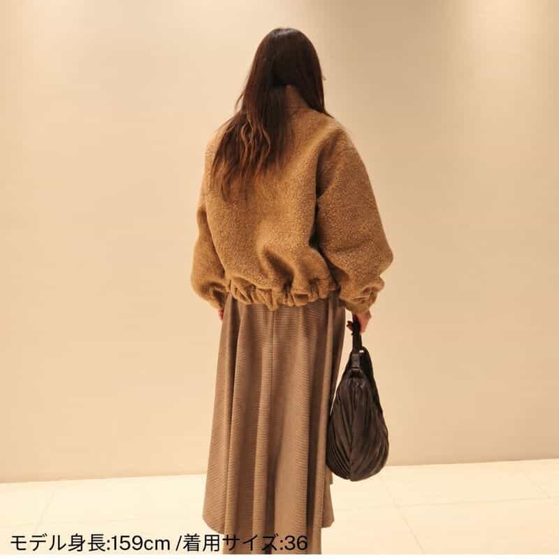 BARNEYS NEW YORK ループニットブルゾン CAMEL