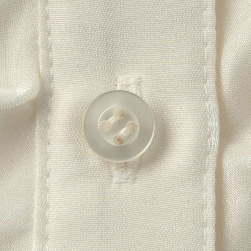 BARNEYS NEW YORK ウォッシャブル シアー素材ドット柄ラッフルデザインバンドカラー ロングスリーブブラウス OFF WHITE