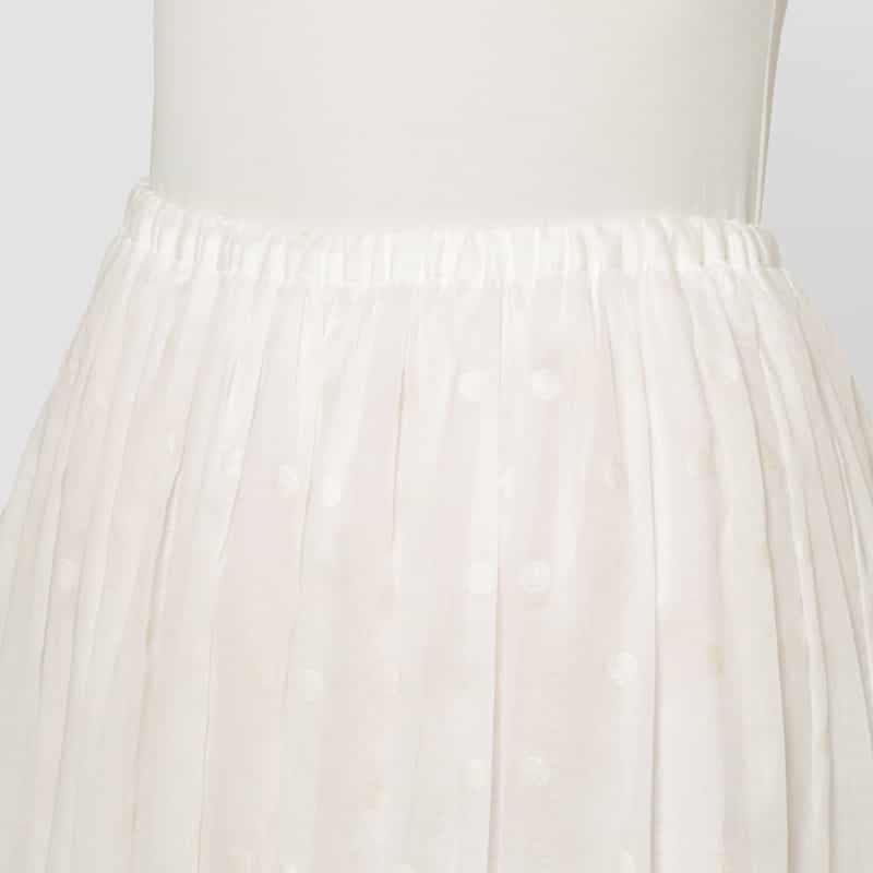 BARNEYS NEW YORK ウォッシャブル シアードット柄ロングスカート WHITE