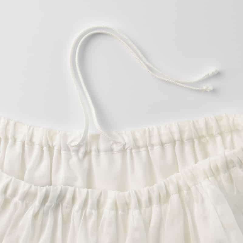 BARNEYS NEW YORK ウォッシャブル シアードット柄ロングスカート WHITE