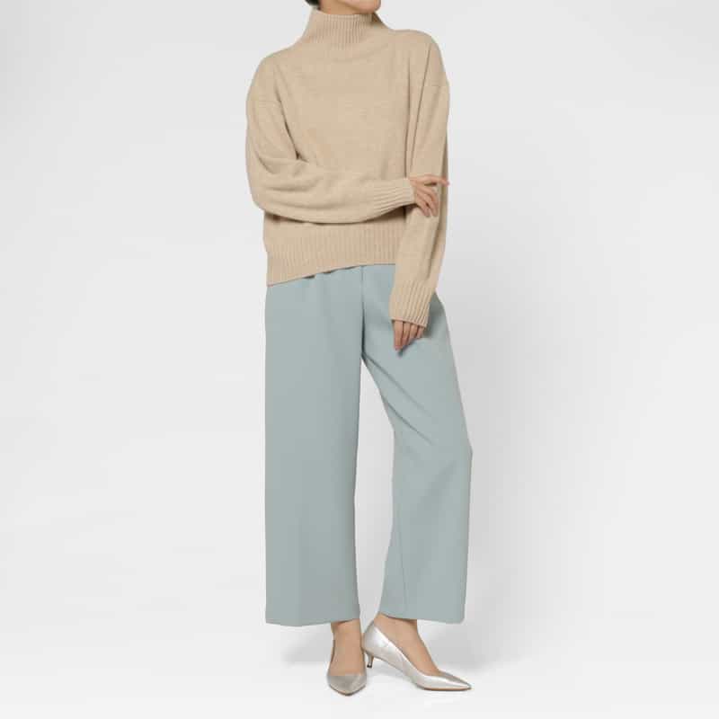 BARNEYS NEW YORK ハイネック カシミヤニットプルオーバー（ロロ・ピアーナ社製カシミヤ使用） LT BEIGE