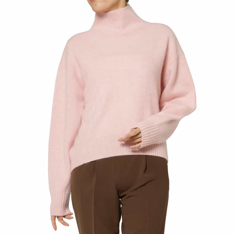 BARNEYS NEW YORK ハイネック カシミヤニットプルオーバー（ロロ・ピアーナ社製カシミヤ使用） PINK