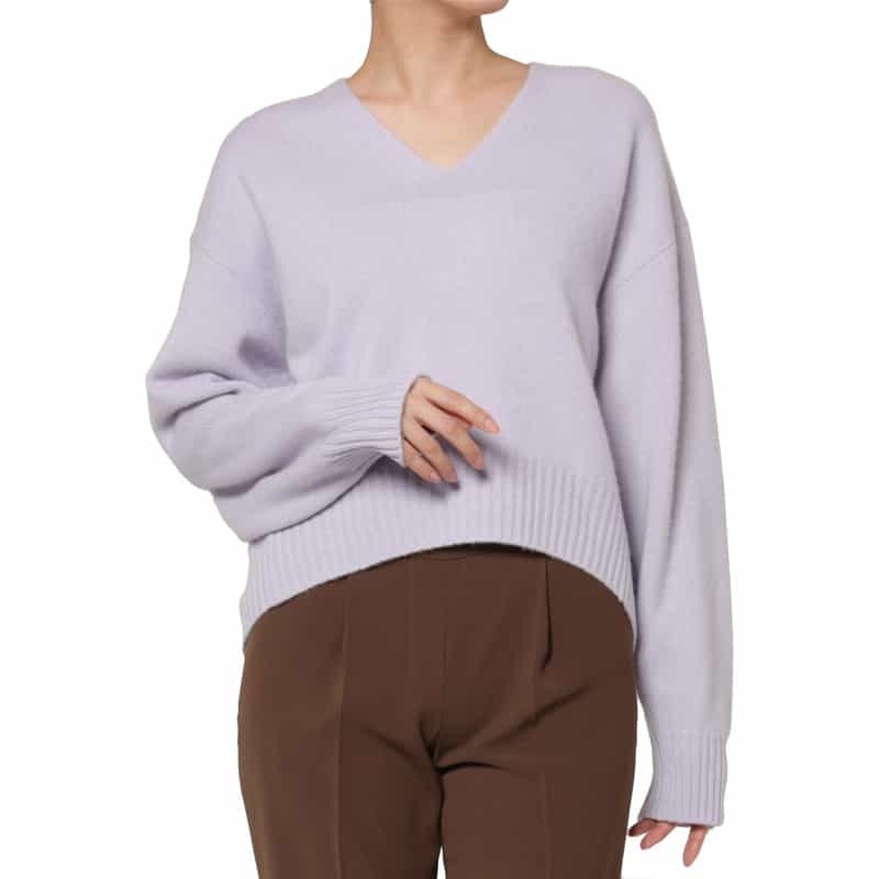 BARNEYS NEW YORK Vネック カシミヤニットプルオーバー（ロロ・ピアーナ社製カシミヤ使用） PURPLE
