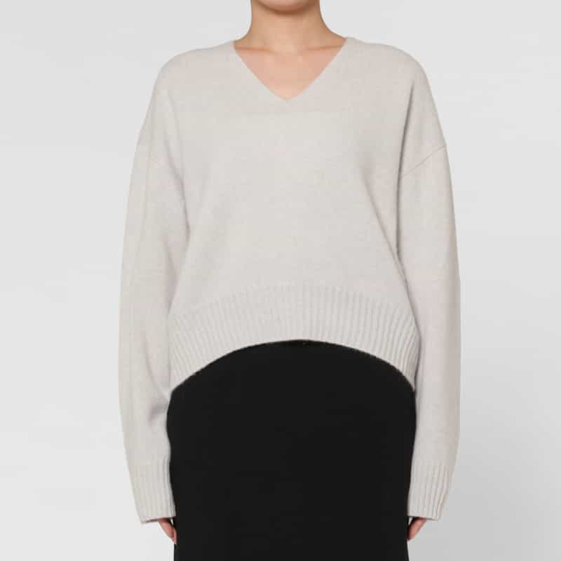 BARNEYS NEW YORK Vネック カシミヤニットプルオーバー（ロロ・ピアーナ社製カシミヤ使用） LIGHT GRAY