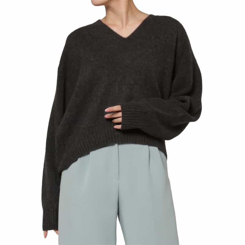 BARNEYS NEW YORK Vネック カシミヤニットプルオーバー（ロロ・ピアーナ社製カシミヤ使用） DARK GRAY
