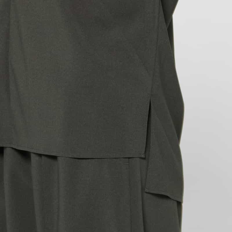 BARNEYS NEW YORK セットアップ メランジトロピカル素材 Vネックブラウス GRAY
