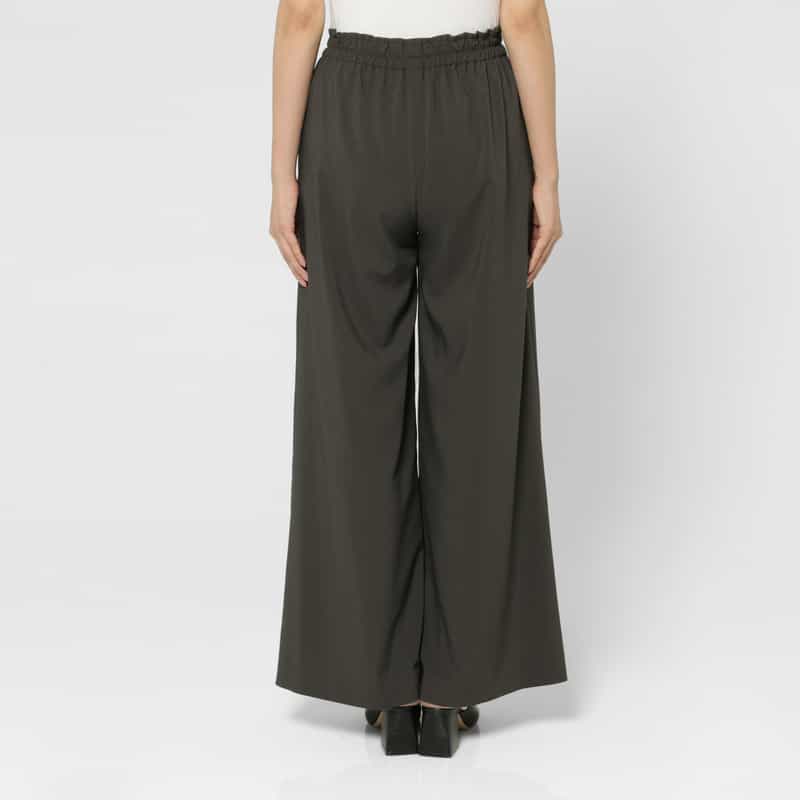 BARNEYS NEW YORK セットアップ ウォッシャブル メランジトロピカル素材 ワイドパンツ GRAY
