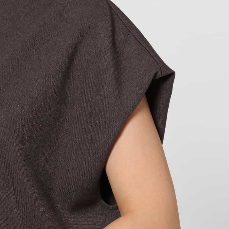BARNEYS NEW YORK セットアップ ウォッシャブル フラノ ワイドブラウス GRAY
