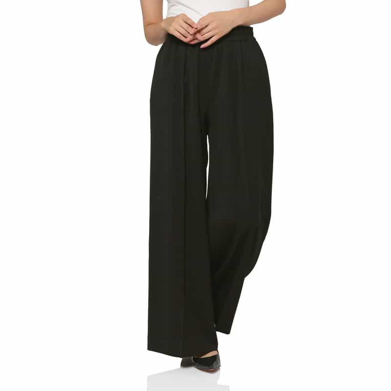 BARNEYS NEW YORK セットアップ ウォッシャブル フラノ ワイドパンツ BLACK