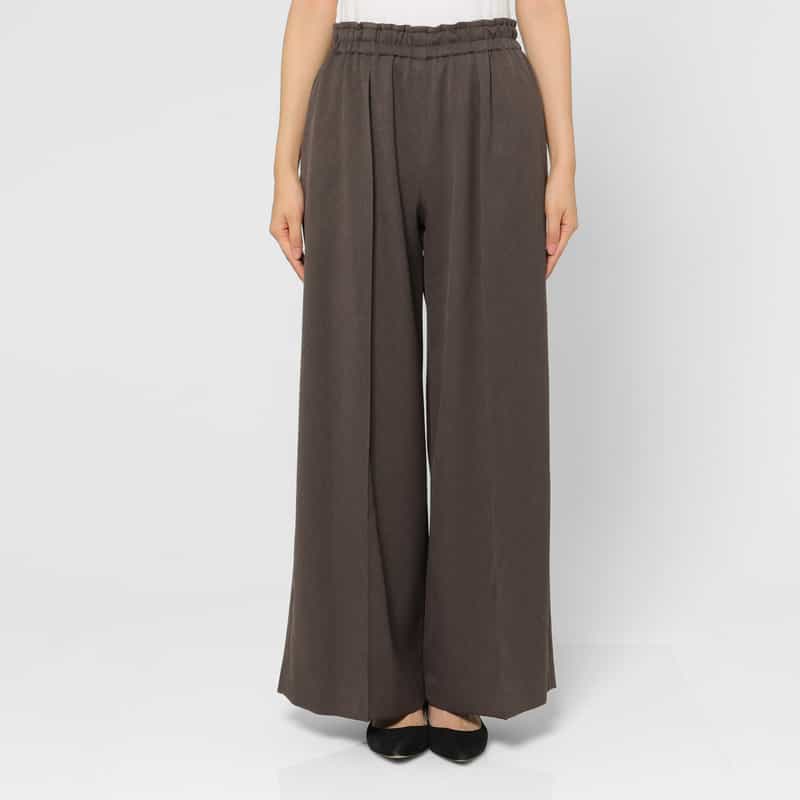 BARNEYS NEW YORK セットアップ ウォッシャブル フラノ ワイドパンツ GRAY