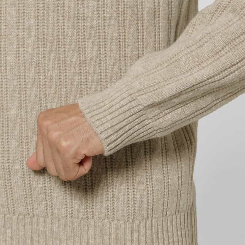 BARNEYS NEW YORK ウール素材クルーネックニットプルオーバー BEIGE