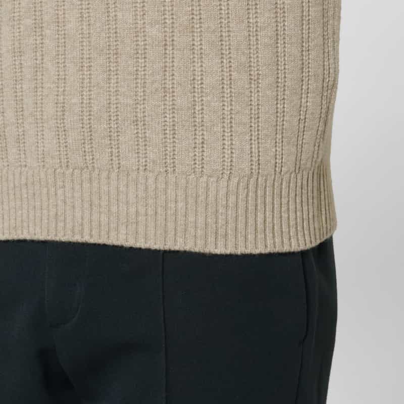 BARNEYS NEW YORK ウール素材クルーネックニットプルオーバー BEIGE