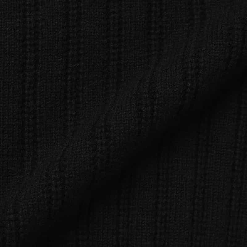 BARNEYS NEW YORK ウール素材クルーネックニットプルオーバー BLACK