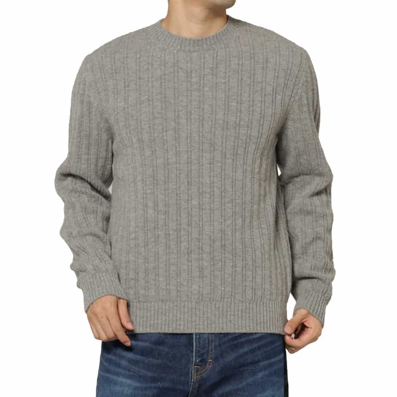 BARNEYS NEW YORK ウール素材クルーネックニットプルオーバー GRAY