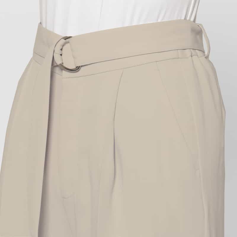 BARNEYS NEW YORK セットアップ ウォッシャブル ダブルクロス ベルテッドワイドパンツ BEIGE