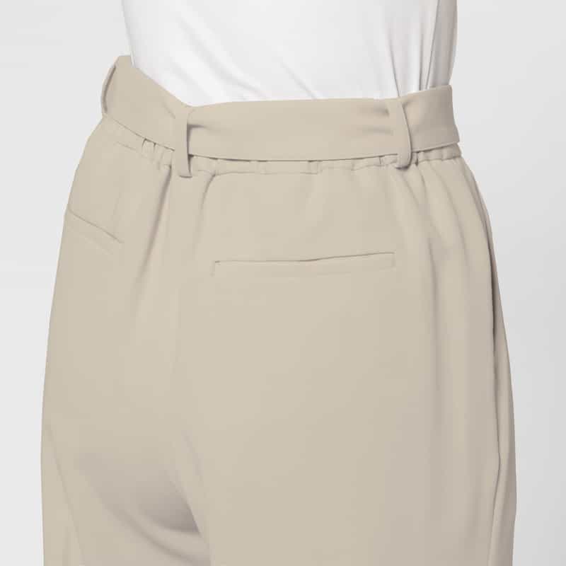BARNEYS NEW YORK セットアップ ウォッシャブル ダブルクロス ベルテッドワイドパンツ BEIGE