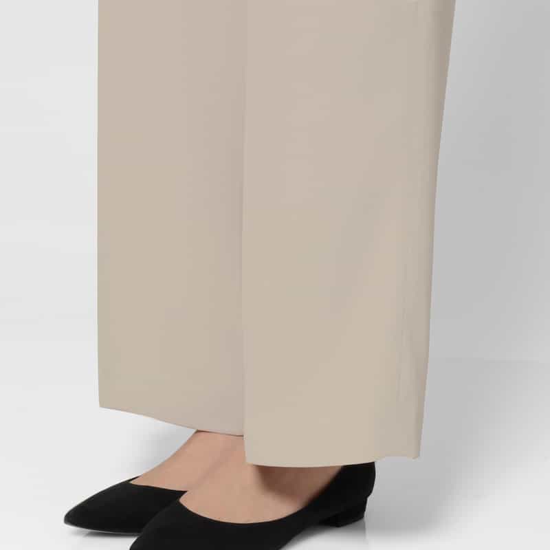 BARNEYS NEW YORK セットアップ ウォッシャブル ダブルクロス ベルテッドワイドパンツ BEIGE