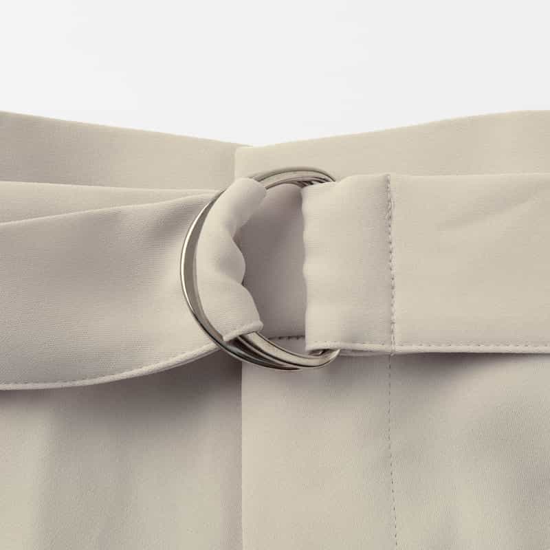BARNEYS NEW YORK セットアップ ウォッシャブル ダブルクロス ベルテッドワイドパンツ BEIGE