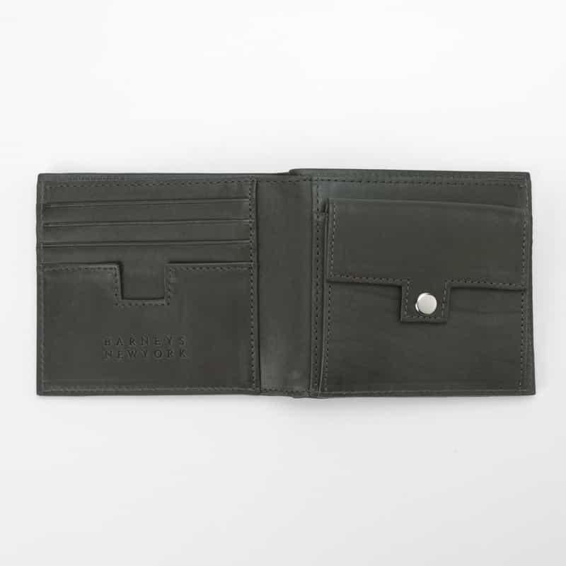 BARNEYS NEW YORK バケッタレザー2つ折りウォレット GRAY