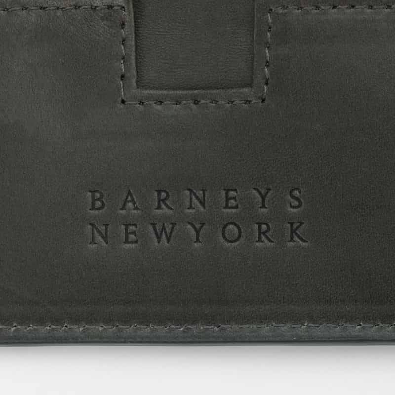 BARNEYS NEW YORK バケッタレザー2つ折りウォレット GRAY