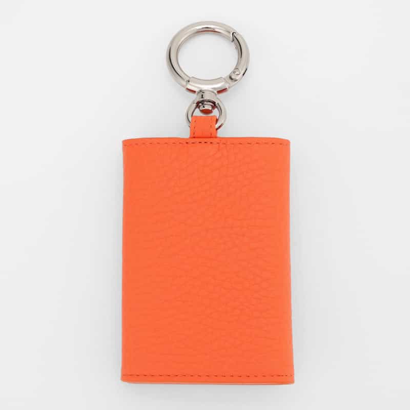 BARNEYS NEW YORK リング付きレザーミニウォレット ORANGE