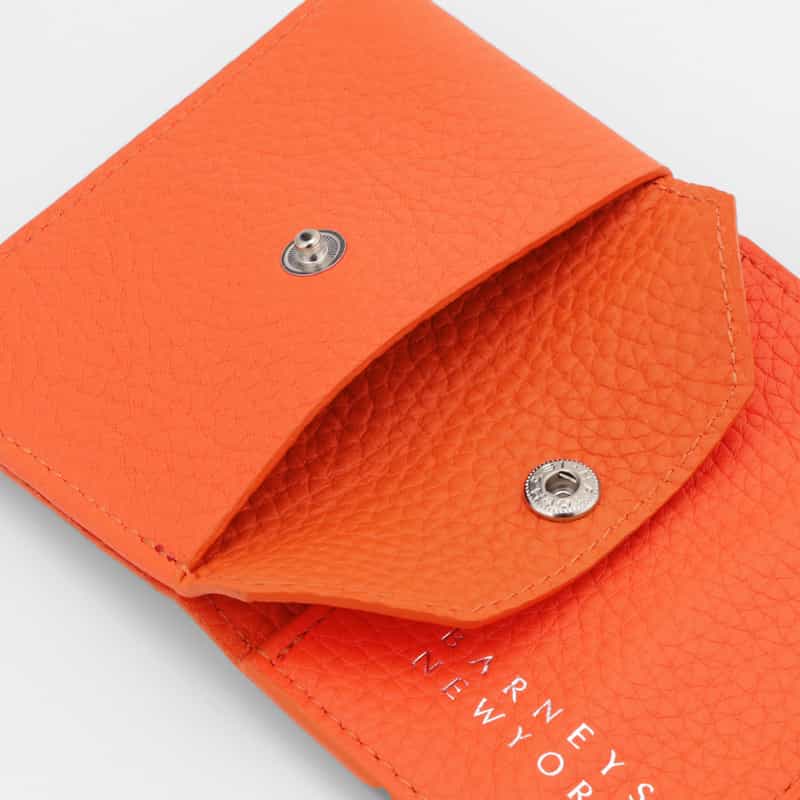 BARNEYS NEW YORK リング付きレザーミニウォレット ORANGE