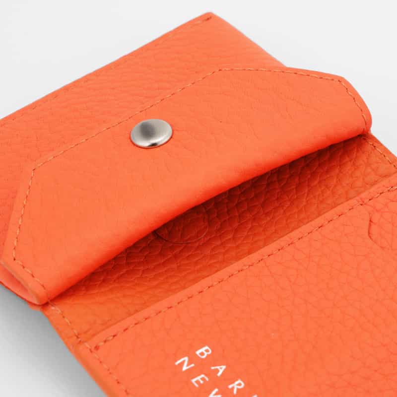 BARNEYS NEW YORK リング付きレザーミニウォレット ORANGE