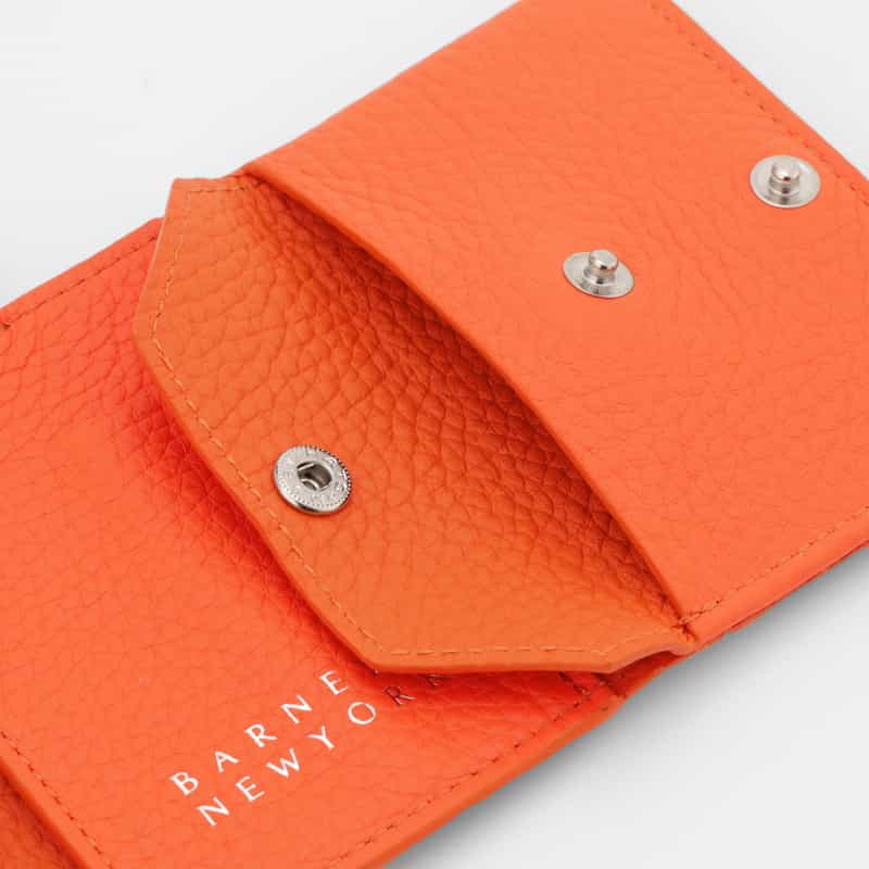 BARNEYS NEW YORK リング付きレザーミニウォレット ORANGE