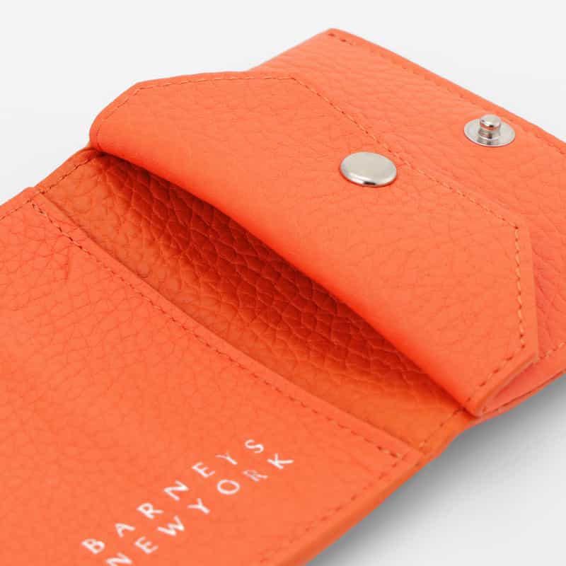 BARNEYS NEW YORK リング付きレザーミニウォレット ORANGE