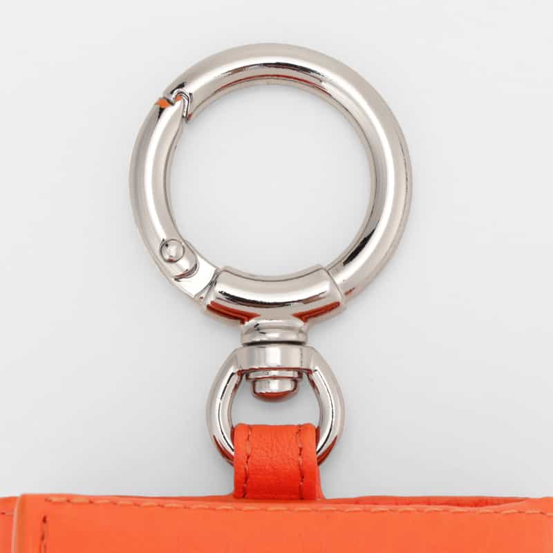 BARNEYS NEW YORK リング付きレザーミニウォレット ORANGE