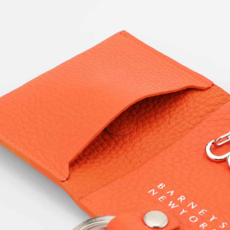 BARNEYS NEW YORK リング付きレザーキーケース ORANGE