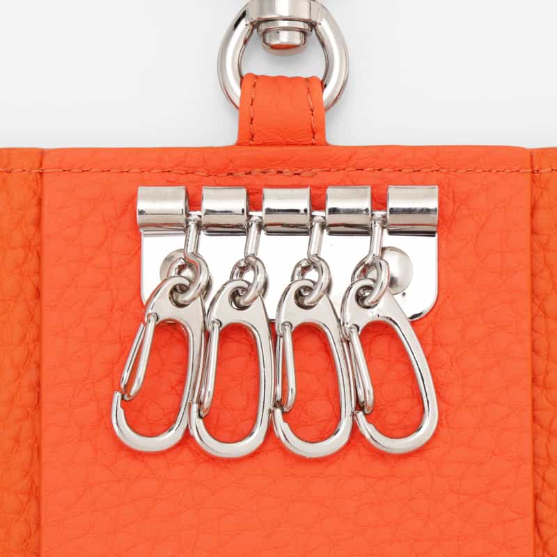 BARNEYS NEW YORK リング付きレザーキーケース ORANGE