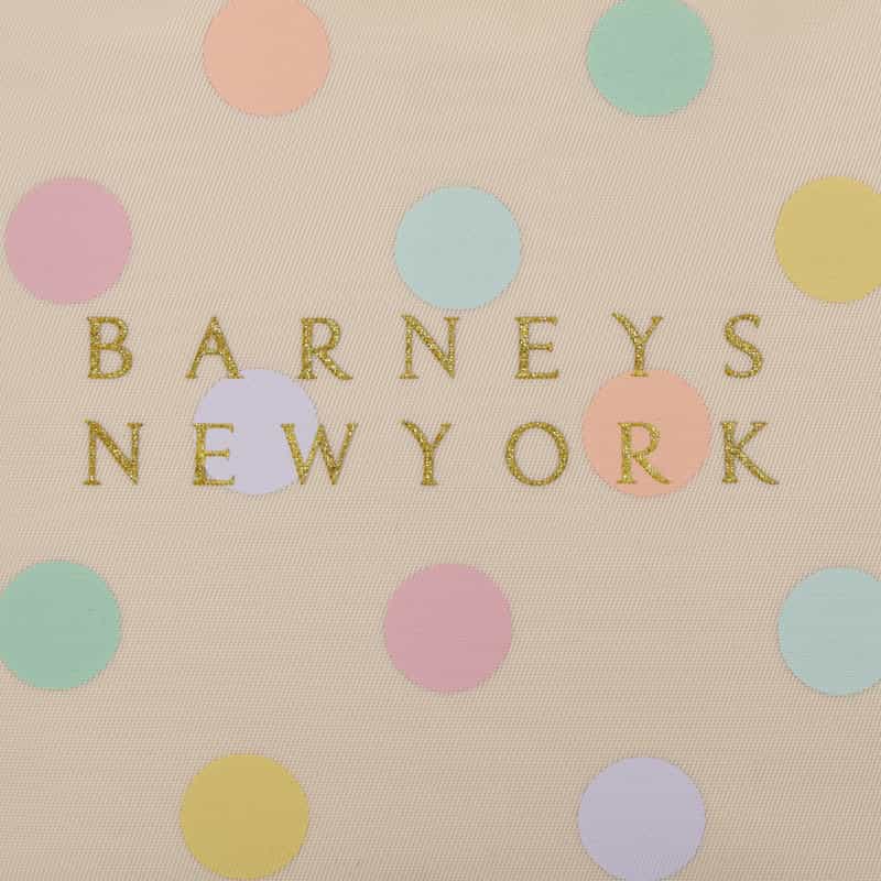 BARNEYS NEW YORK マルチドット柄 バニティポーチ WHITE