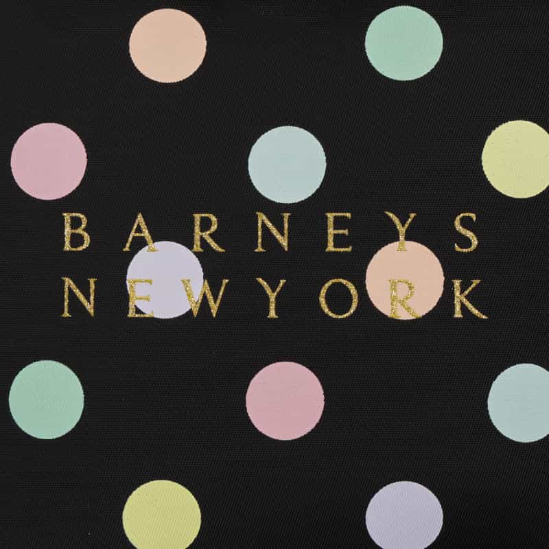 BARNEYS NEW YORK マルチドット柄 バニティポーチ BLACK