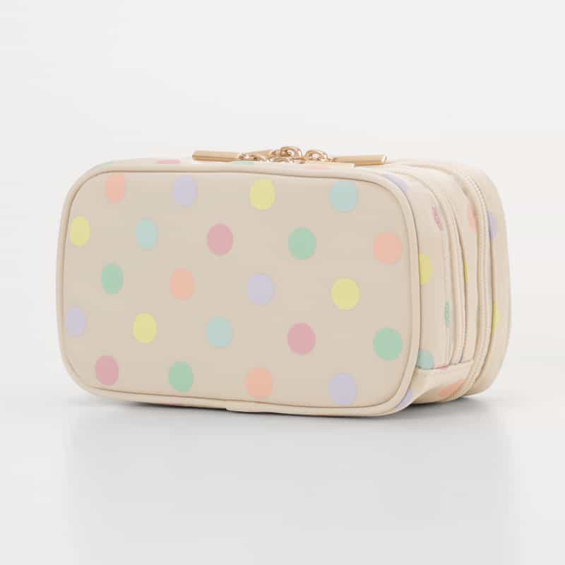 BARNEYS NEW YORK マルチドット柄 メイクポーチ WHITE