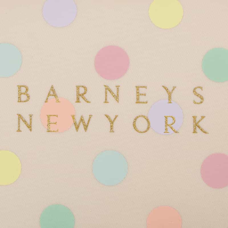 BARNEYS NEW YORK マルチドット柄 メイクポーチ WHITE