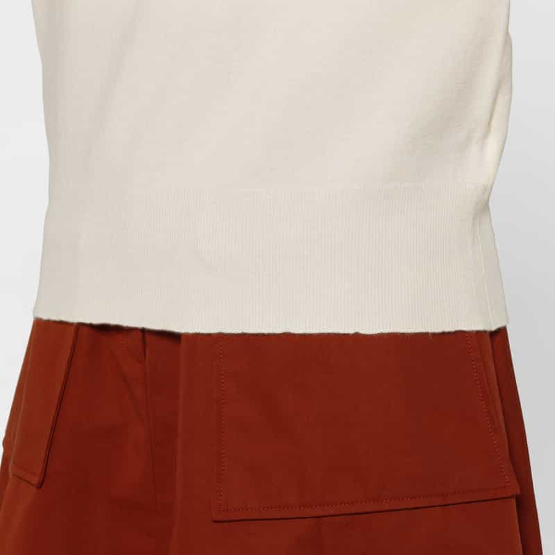 BARNEYS NEW YORK ウォッシャブル タートルネックニットプルオーバー WHITE