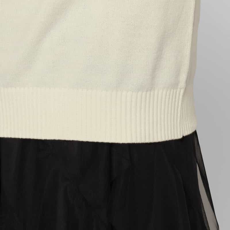 BARNEYS NEW YORK モールヤーン モックネックニットプルオーバー OFF WHITE