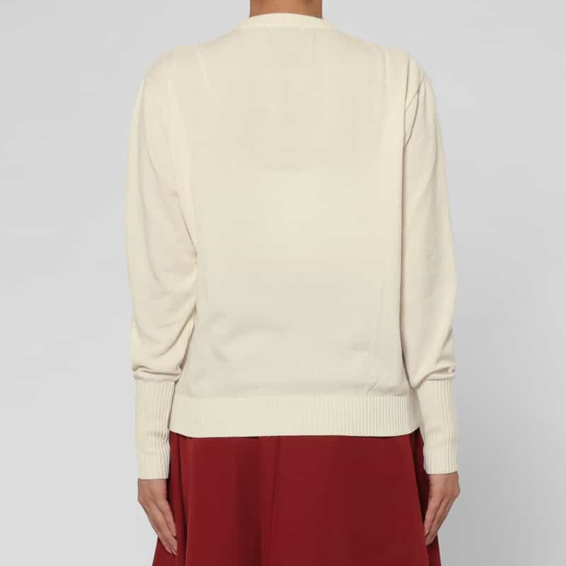 BARNEYS NEW YORK モールヤーン ジップアップニットカーディガン OFF WHITE