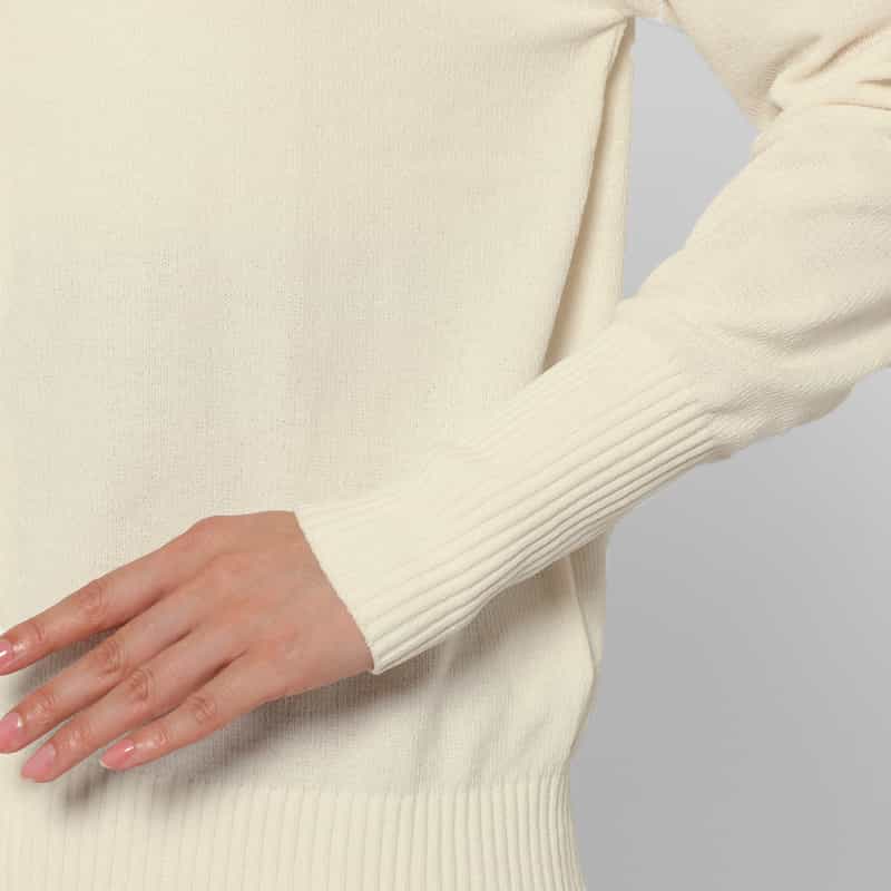 BARNEYS NEW YORK モールヤーン ジップアップニットカーディガン OFF WHITE