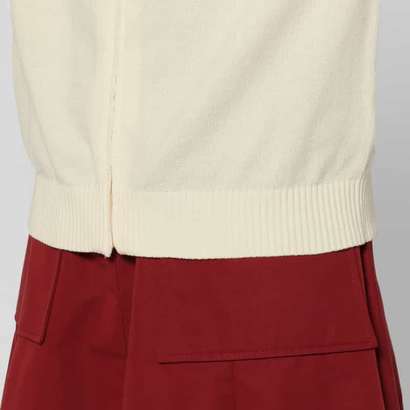 BARNEYS NEW YORK モールヤーン ジップアップニットカーディガン OFF WHITE