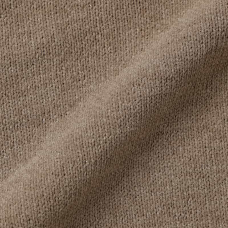 BARNEYS NEW YORK モールヤーン ジップアップニットカーディガン BEIGE