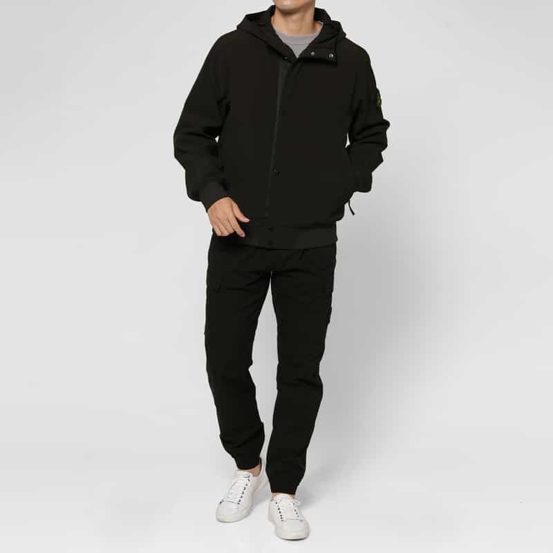 STONE ISLAND STONE ISLAND ＜ストーン アイランド＞ パーカーブルゾン BLACK