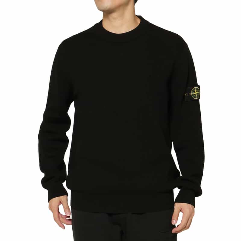 STONE ISLAND STONE ISLAND ＜ストーン アイランド＞ クルーネックニットプルオーバー BLACK