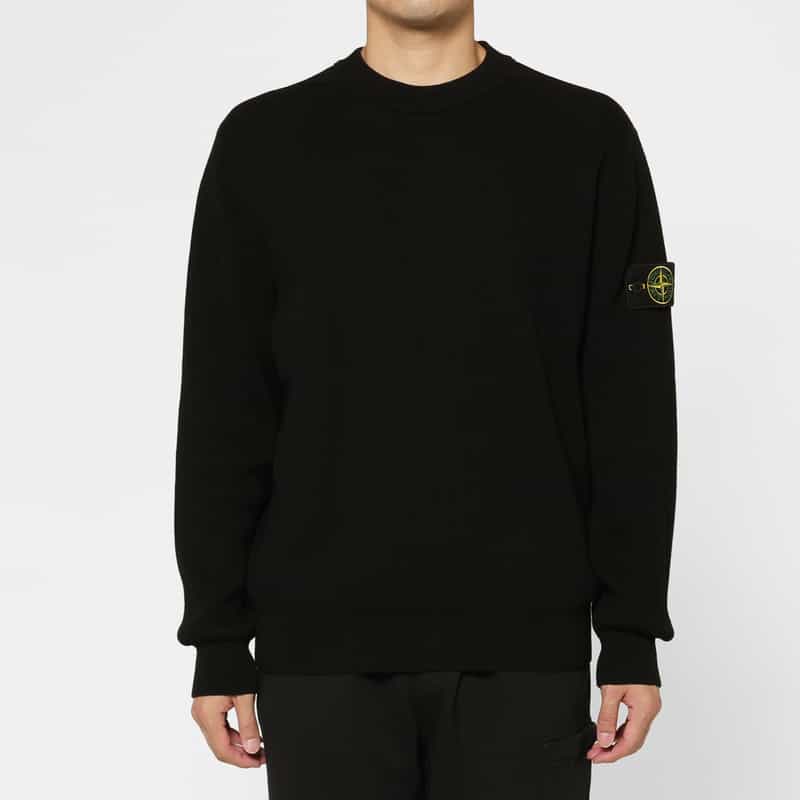 STONE ISLAND STONE ISLAND ＜ストーン アイランド＞ クルーネックニットプルオーバー BLACK