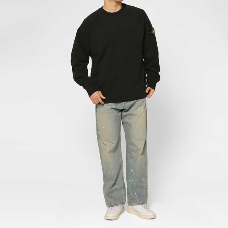 STONE ISLAND STONE ISLAND ＜ストーン アイランド＞ クルーネックスウェットプルオーバー BLACK