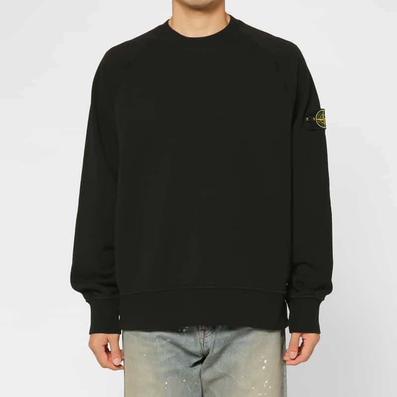 STONE ISLAND STONE ISLAND ＜ストーン アイランド＞ クルーネックスウェットプルオーバー BLACK