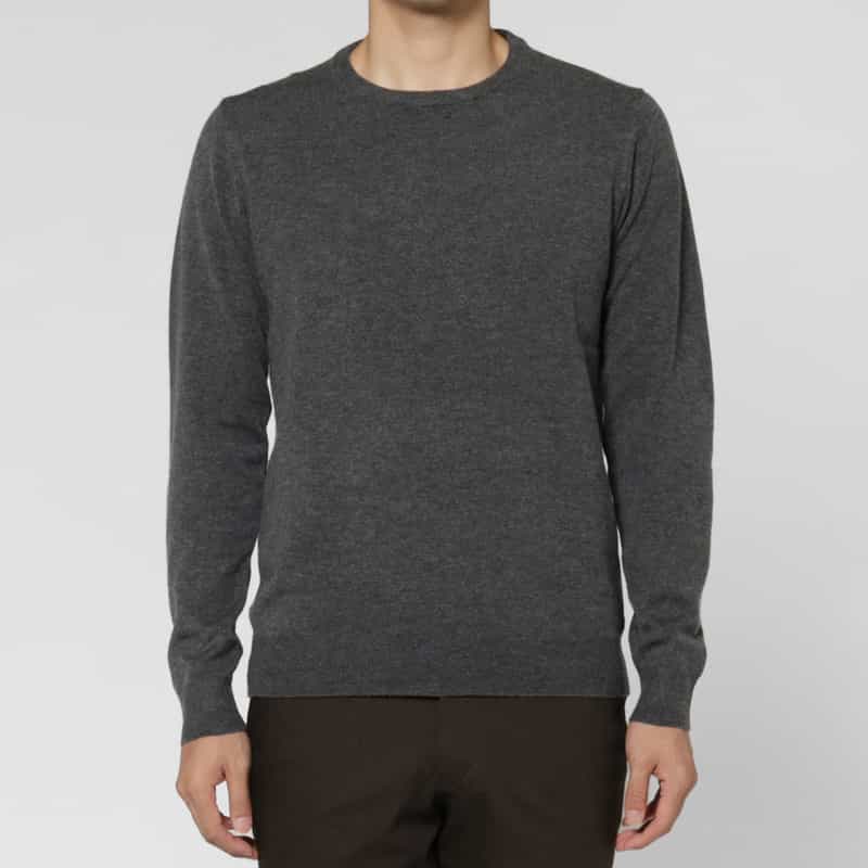 BARNEYS NEW YORK 異素材MIXクルーネックニットプルオーバー GRAY
